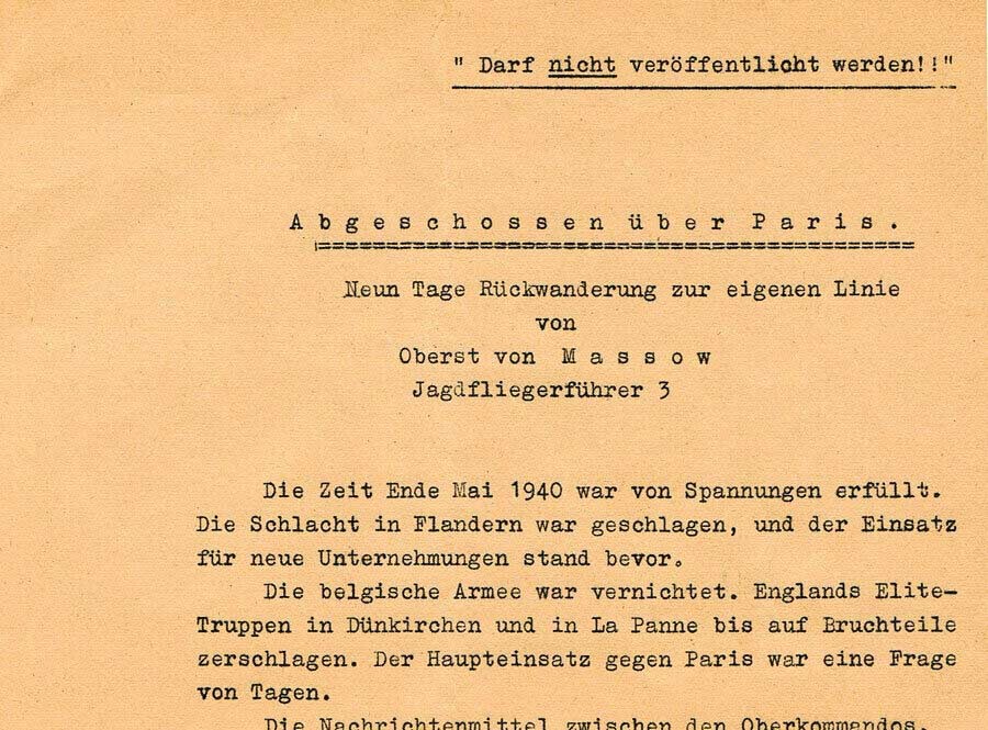 ABGESCHOSSEN ÜBER PARIS Juni 1940
